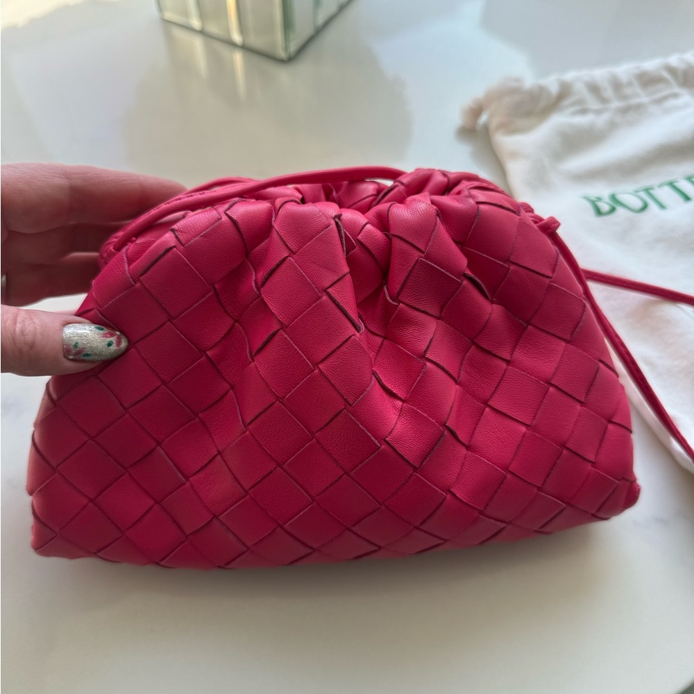Bottega Veneta Small  Pink Woven Leather Bag